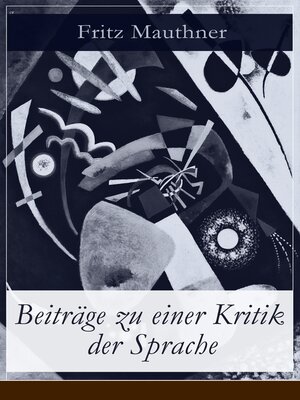 cover image of Beiträge zu einer Kritik der Sprache